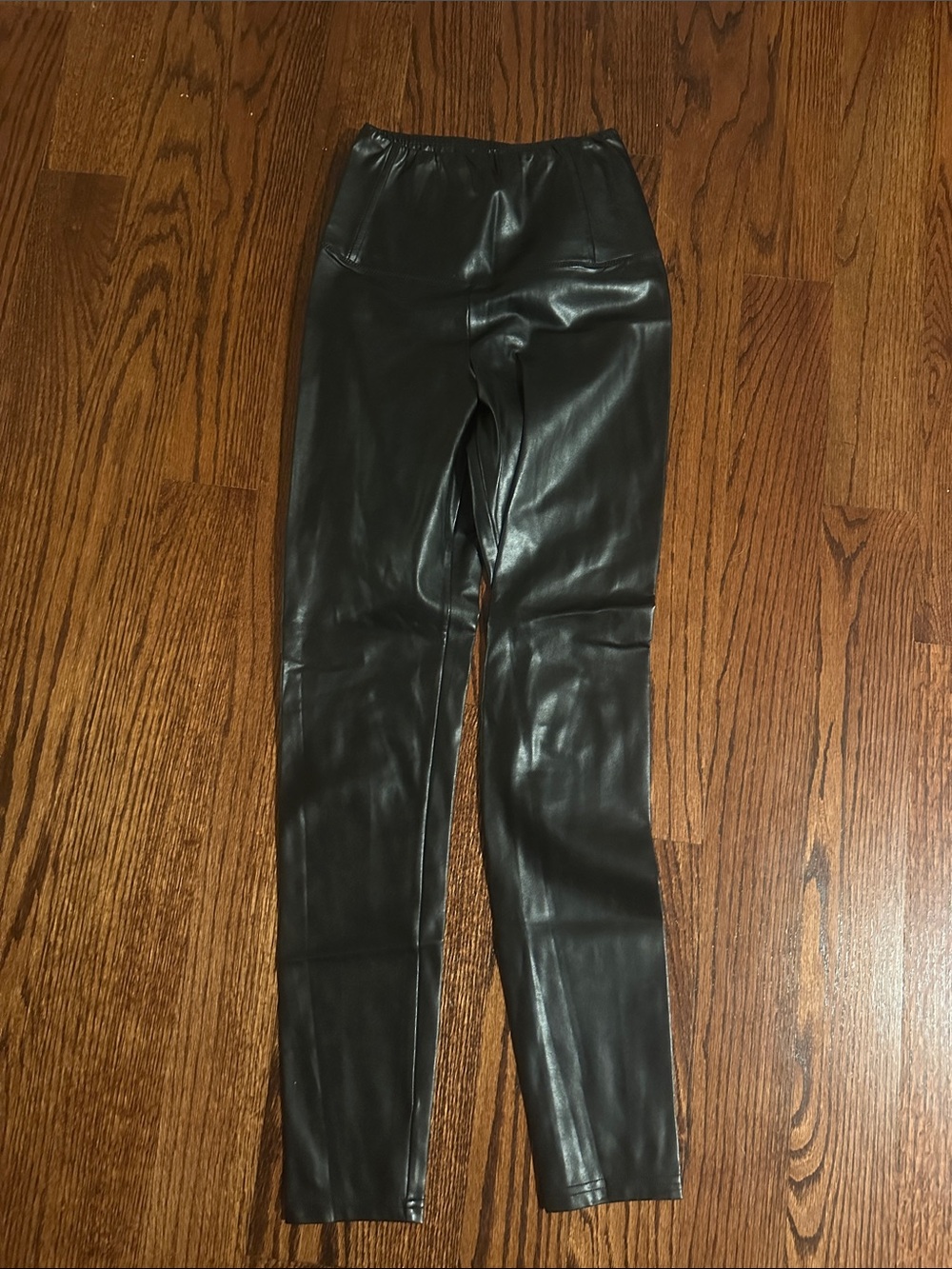 Wilfred Black Faux Leather Leggings with Elastic Waist